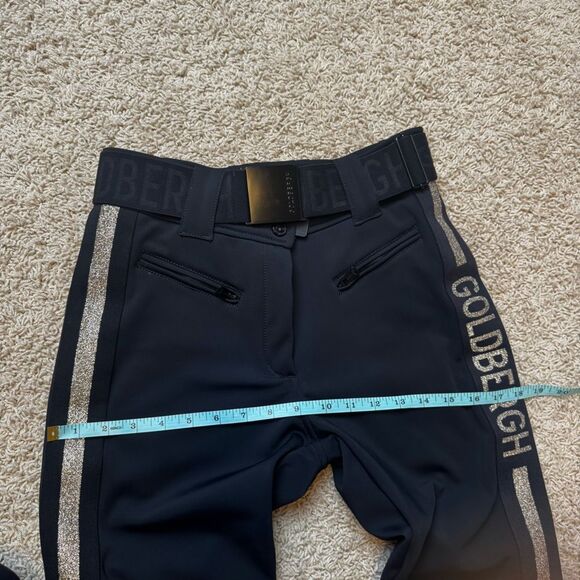 Goldbergh Cher Ski Pants Pippa Ski Pants Black Gold Logo Waterproof US 8 - Picture 8 of 12